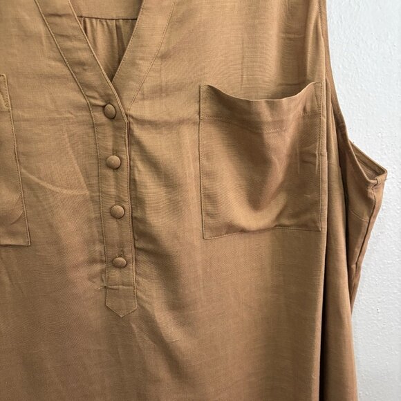 Torrid Harper Linen Pullover Tank Top V Neck Tan Brown Size 3X - Picture 4 of 9